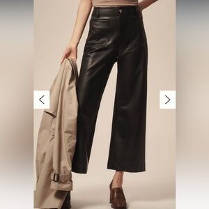 Maeve The Colette Cropped Vegan Leather Trousers Sz 31